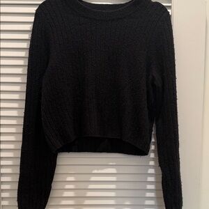 Madewell Black Ribbed Crew Neck Sweater